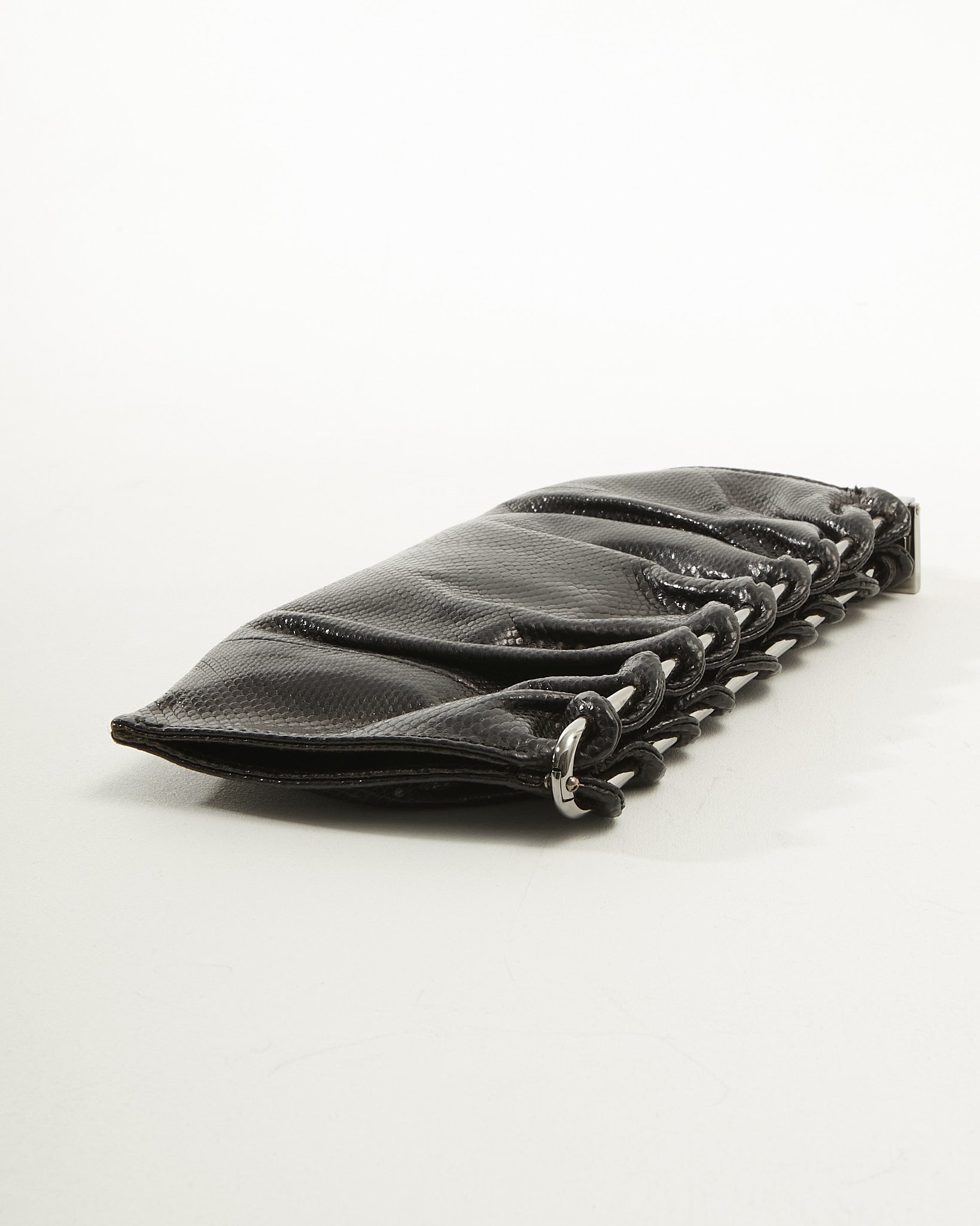 Gucci Black Lizard Leather Evening Clutch