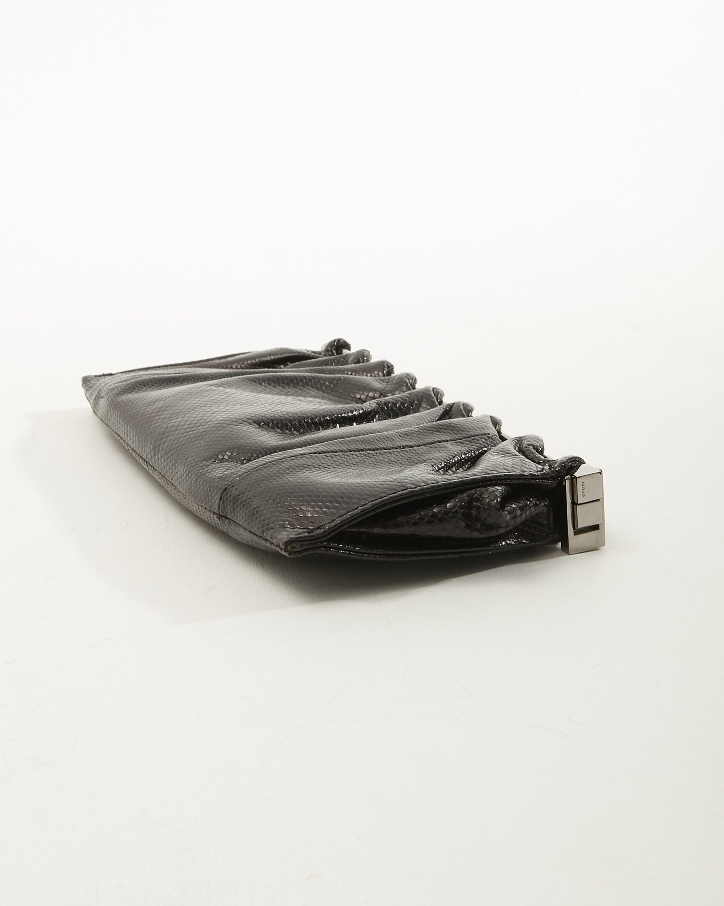 Gucci Black Lizard Leather Evening Clutch