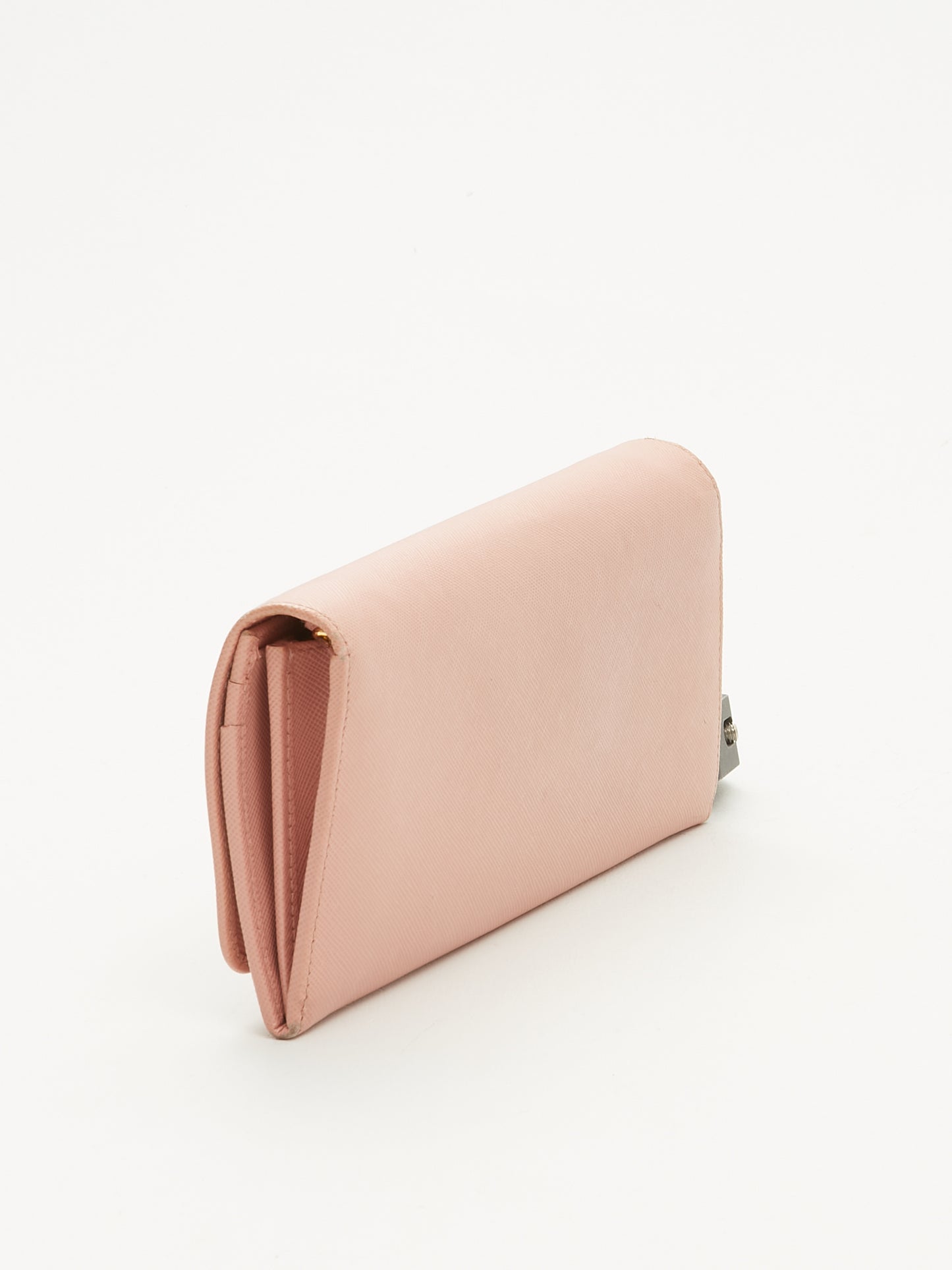 Prada Blush Pink Saffiano Wallet On Chain