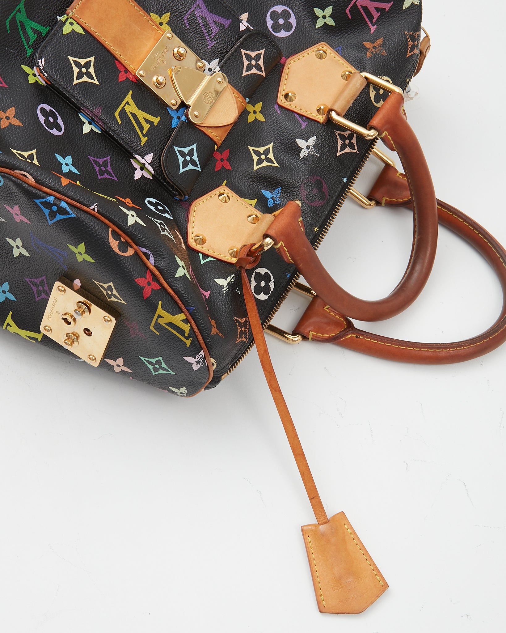 Louis Vuitton Multi Color Monogram Canvas Murakami Black Speedy