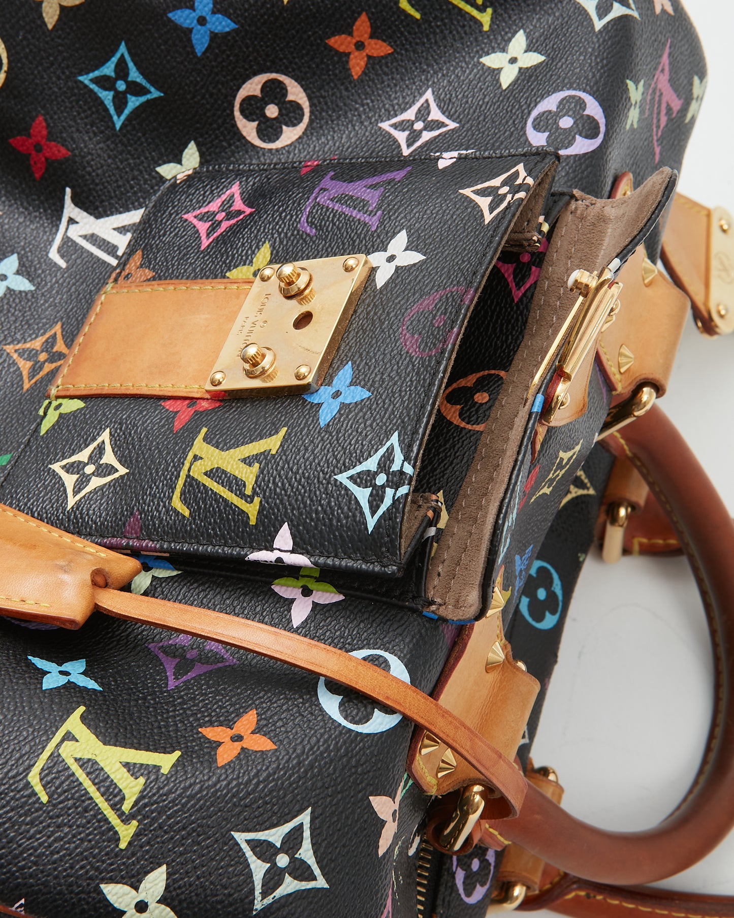 Louis Vuitton Multi Color Monogram Canvas Murakami Black Speedy