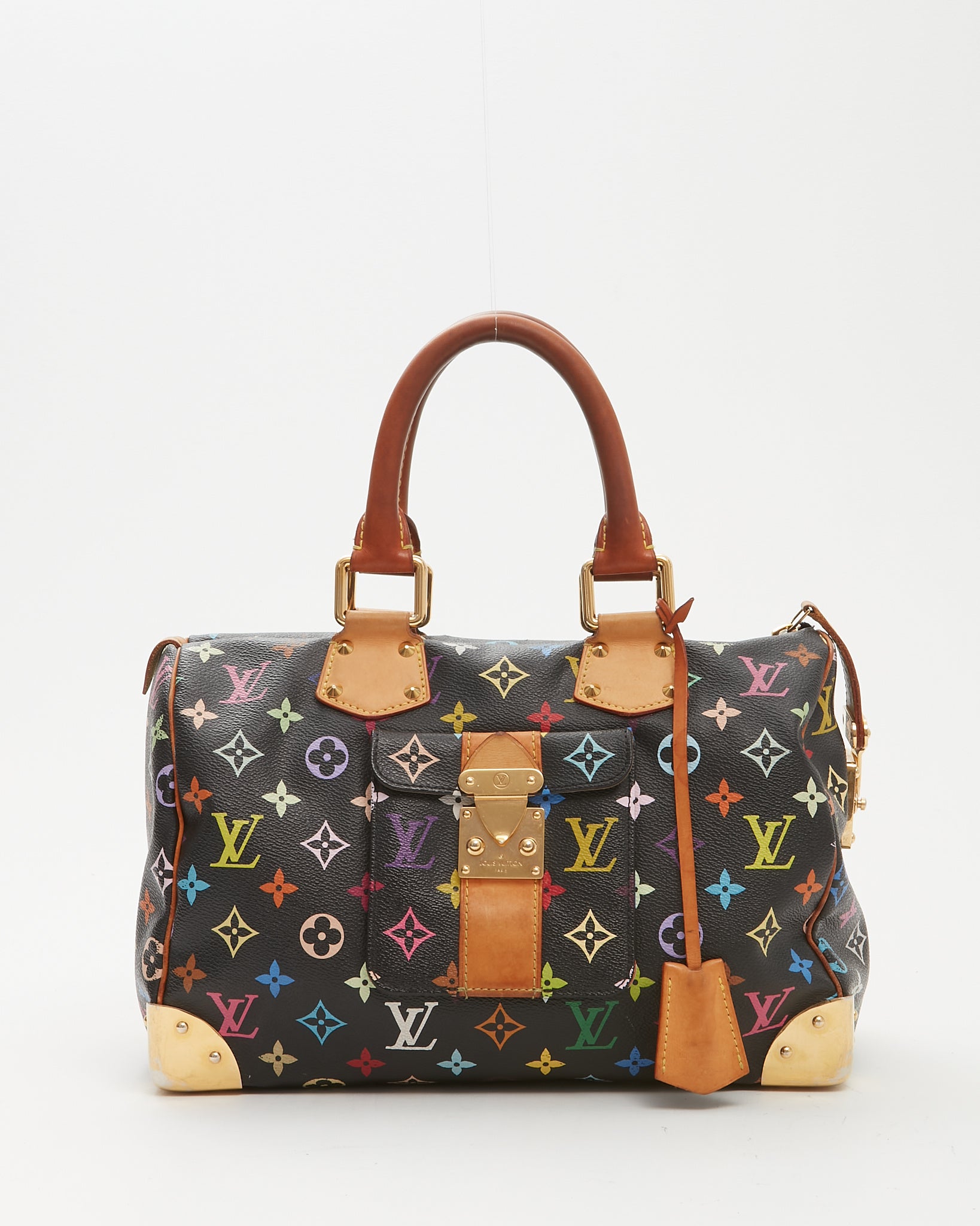 Louis Vuitton Multi Color Monogram Canvas Murakami Black Speedy