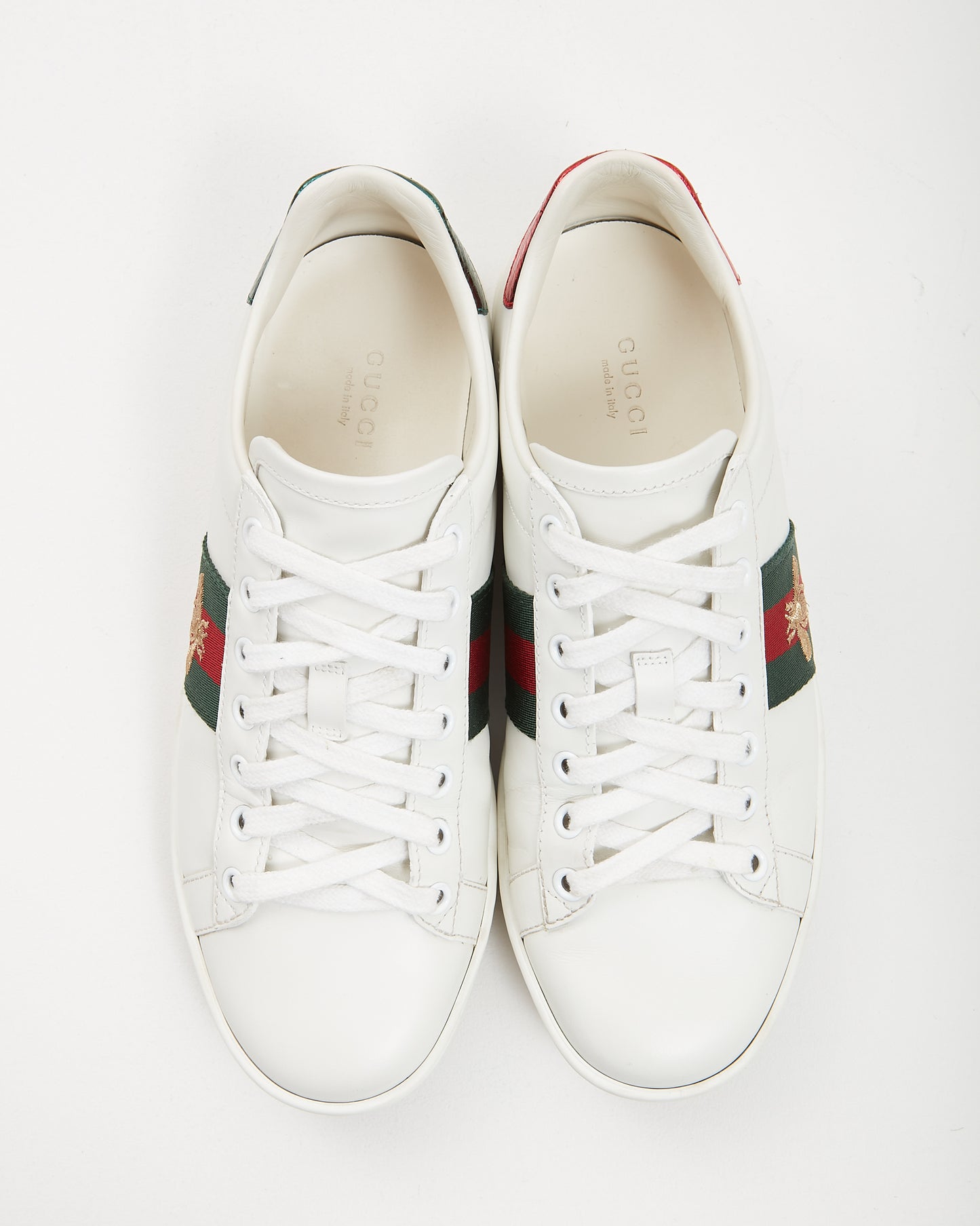 Gucci White Ace Web Bee Sneaker - 36.5