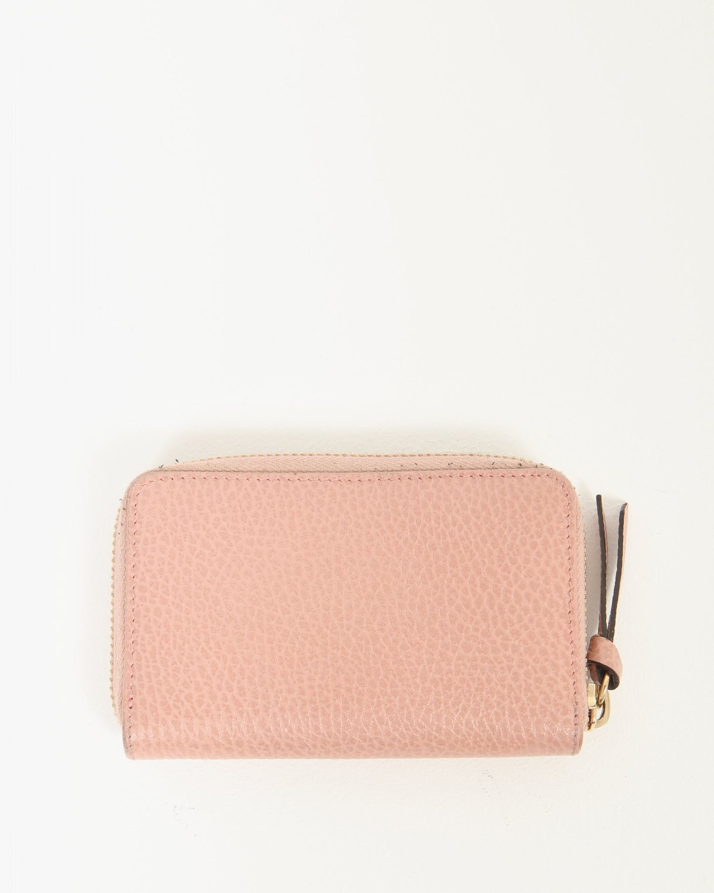 Portefeuille compact Zippy en cuir grainé rose Gucci