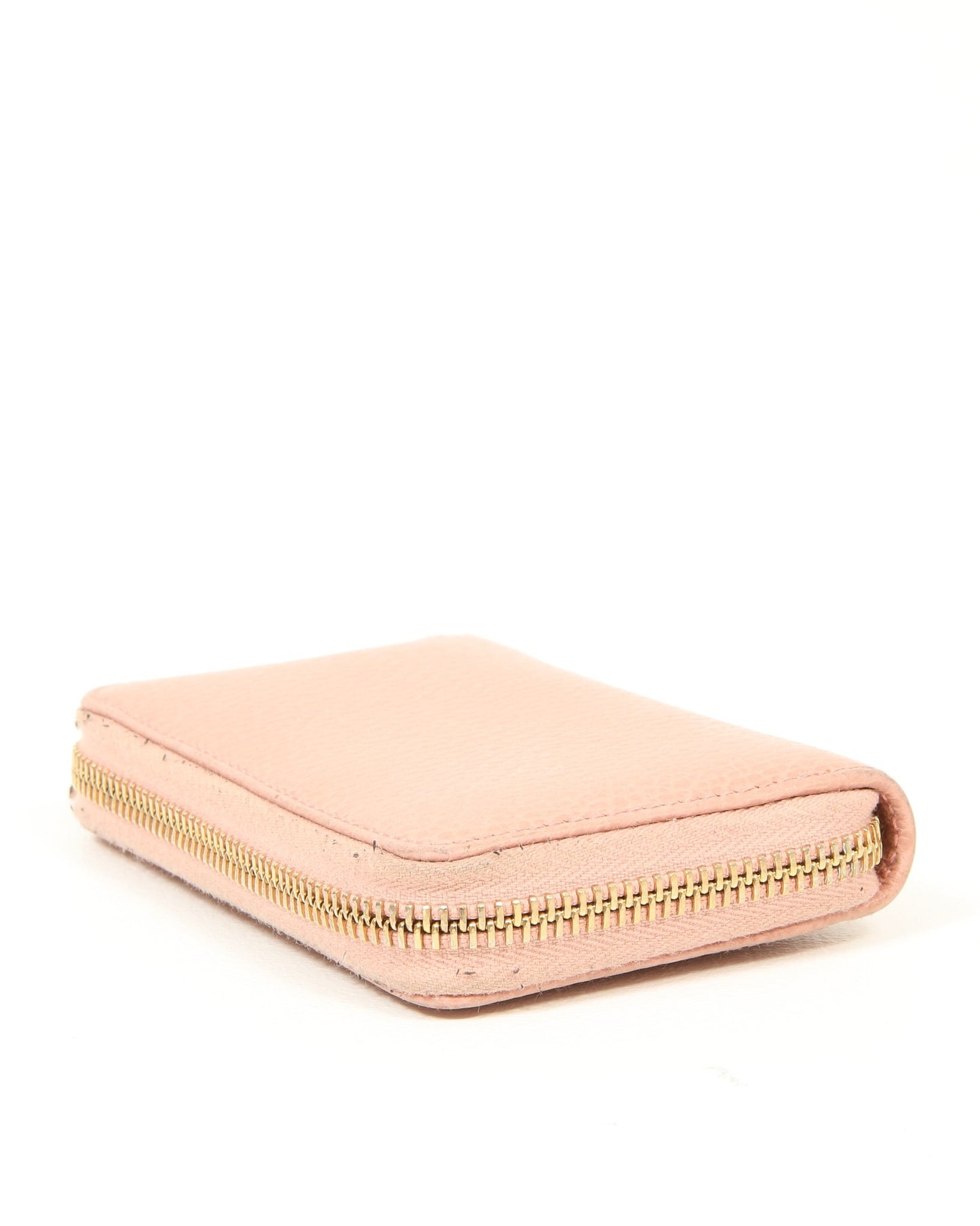 Portefeuille compact Zippy en cuir grainé rose Gucci