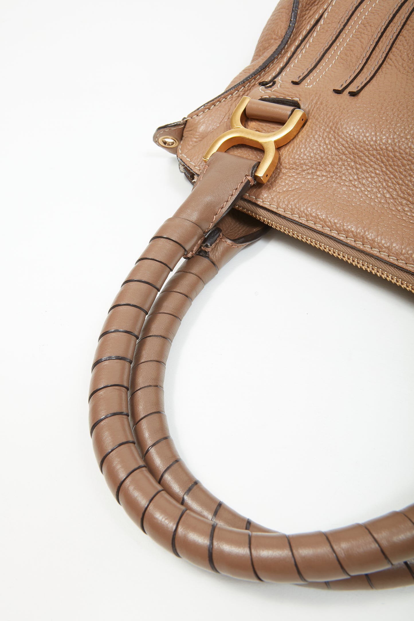 Chloe Tan Leather Marcie Crossbody Bag