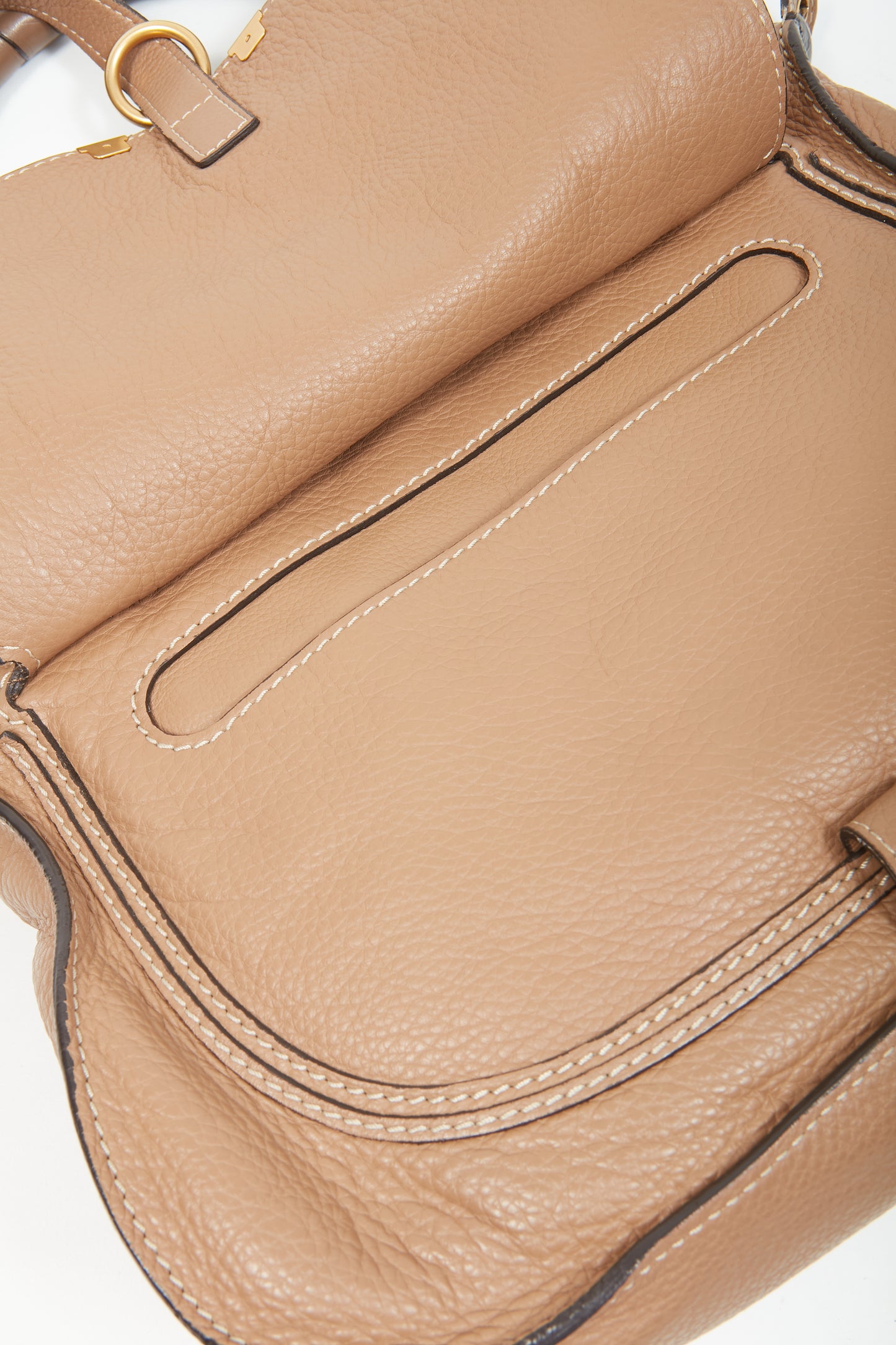 Chloe Tan Leather Marcie Crossbody Bag