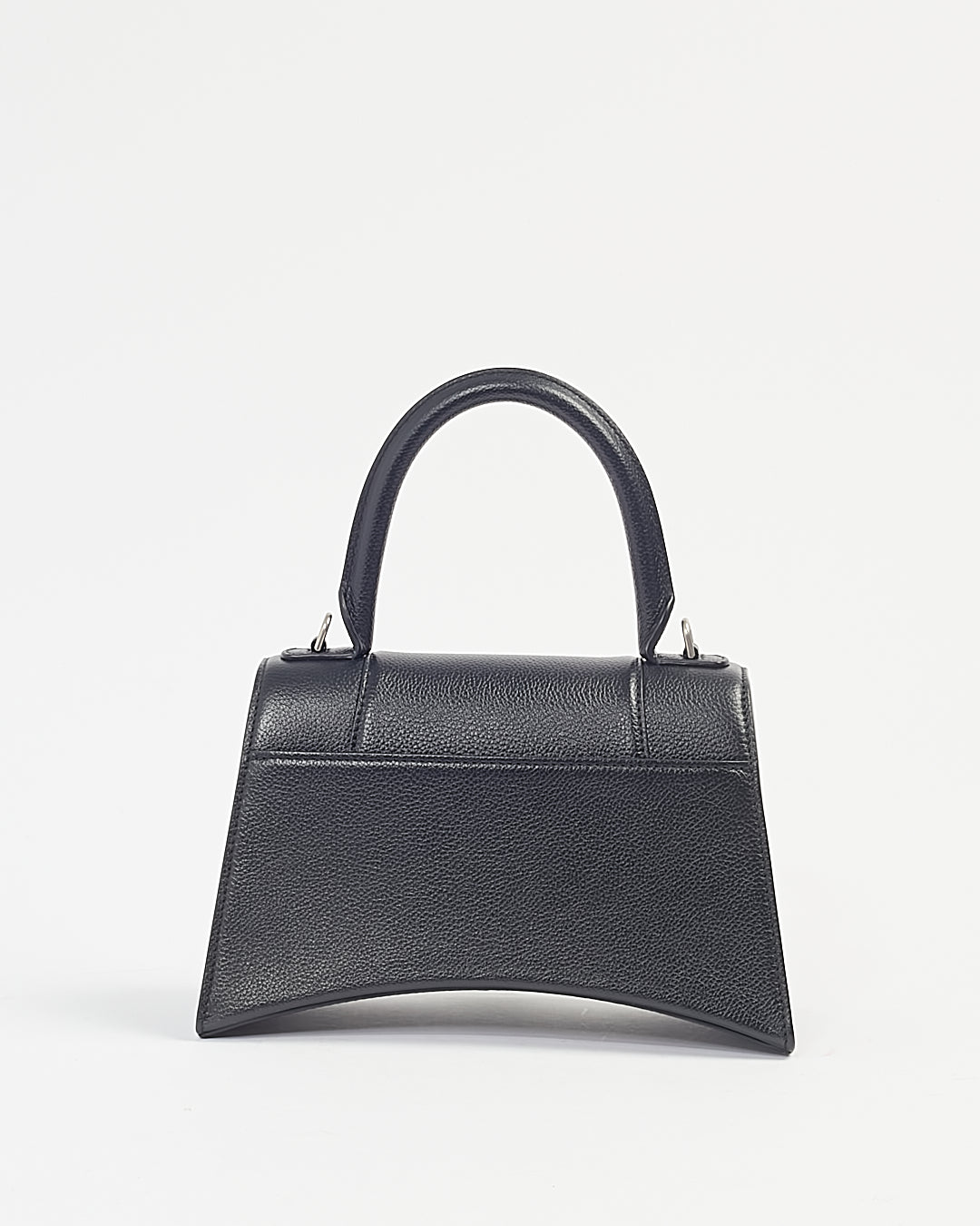 Balenciaga Boîte à sac à main Hourglass XS en cuir grainé noir