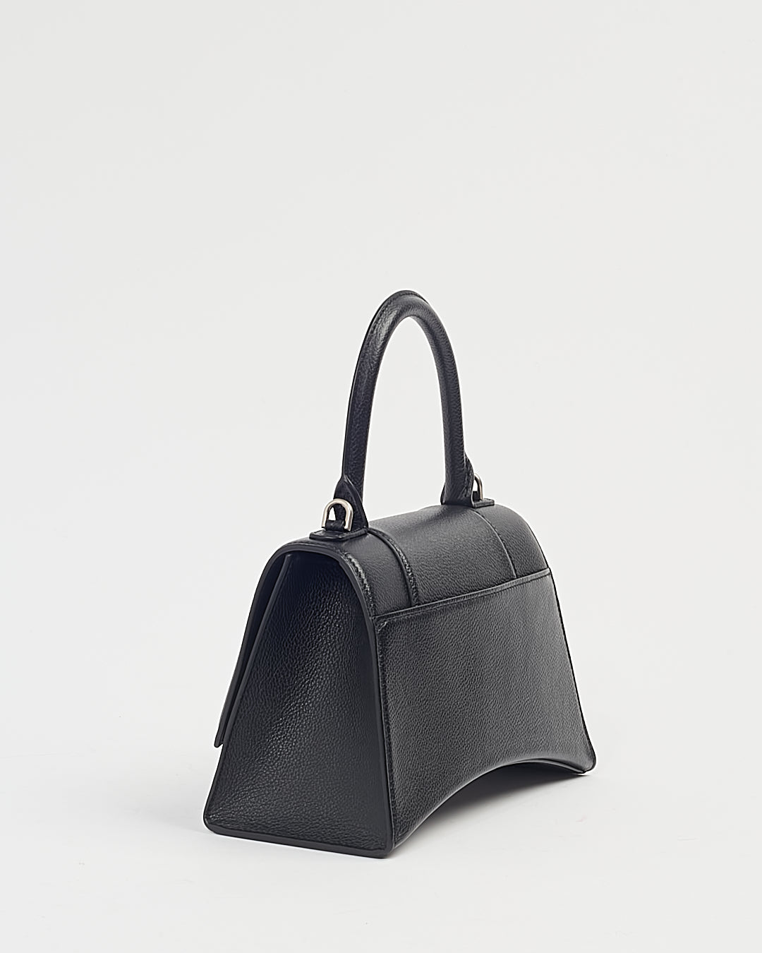 Balenciaga Boîte à sac à main Hourglass XS en cuir grainé noir