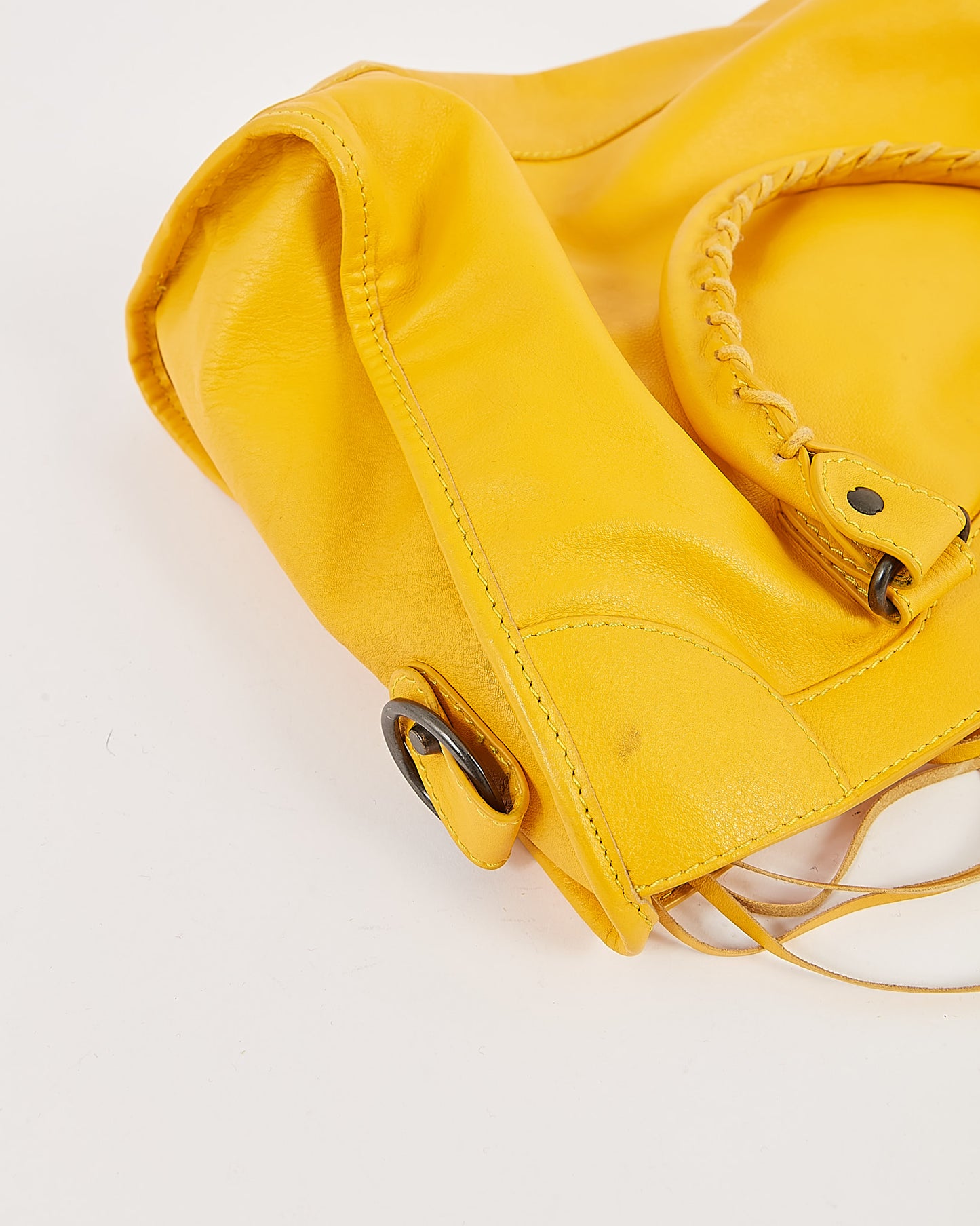 Balenciaga Mustard Yellow Leather Motocross Classic City Bag