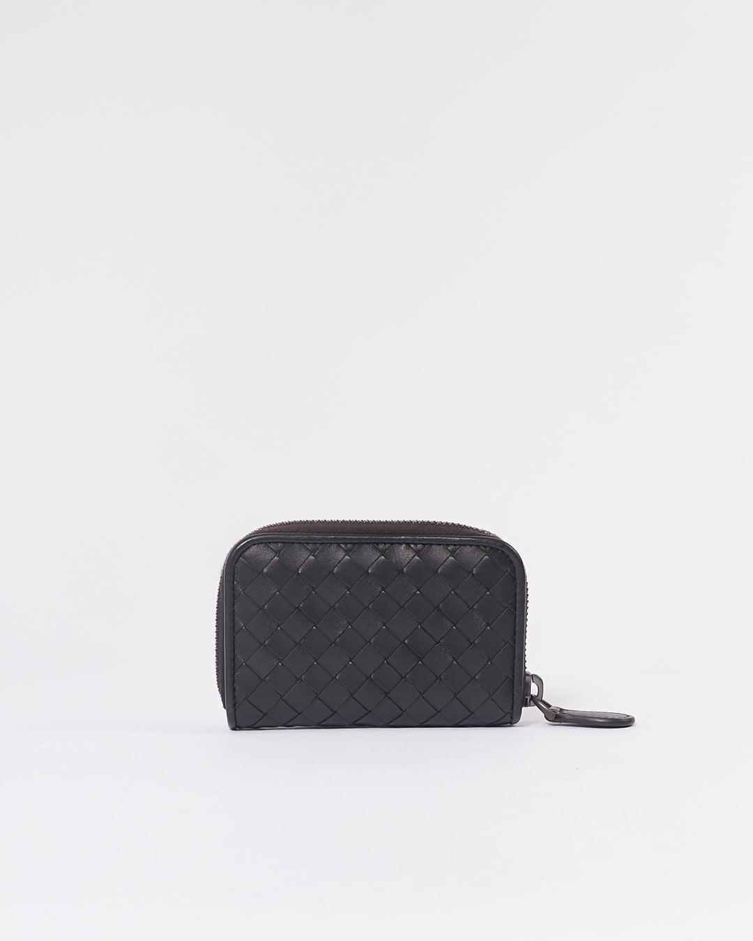 Bottega Veneta Dark Brown Intrecciato Leather Zippy Mini wallet