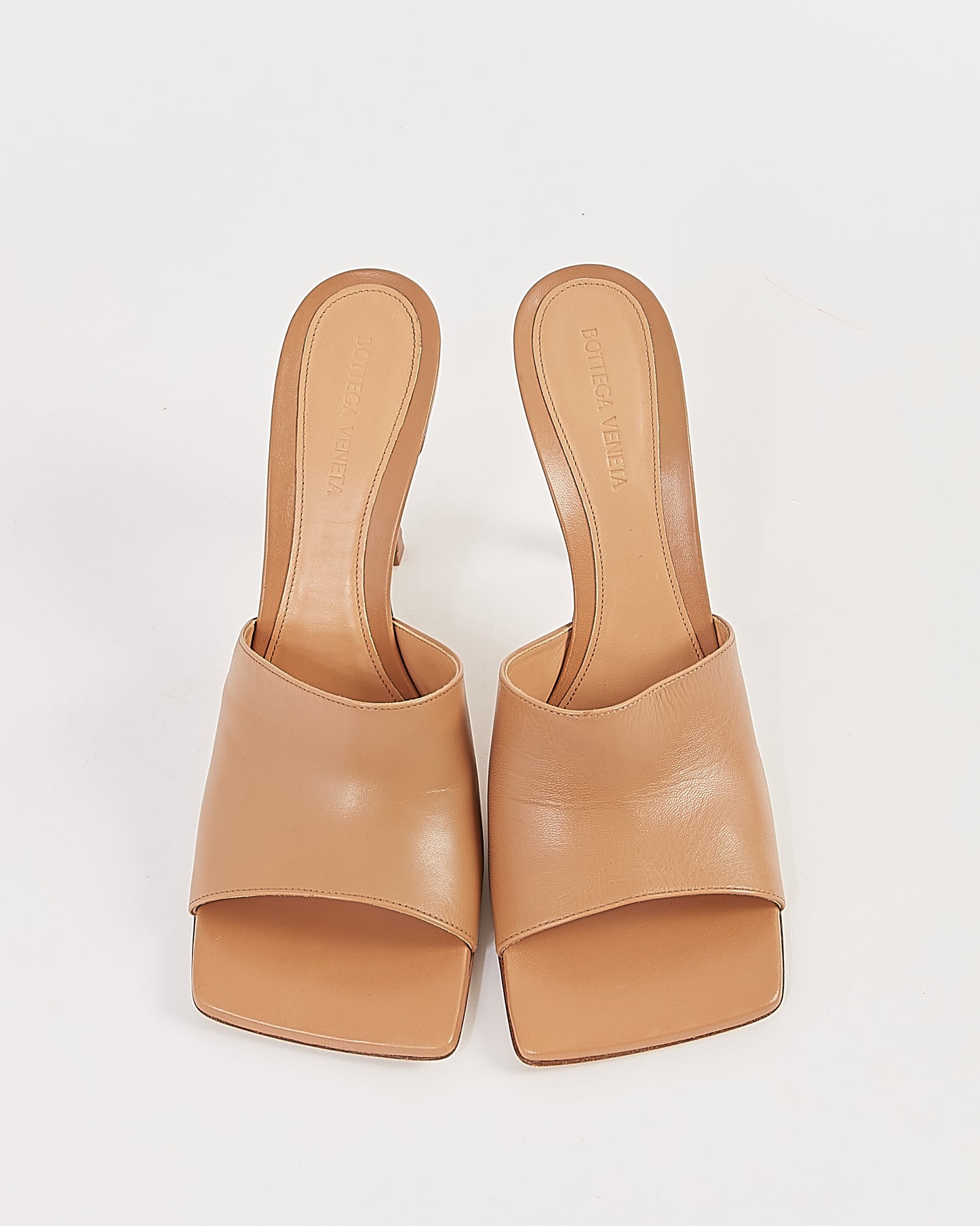 Bottega Veneta Nude Pelle Sandal Mule Heels - 41