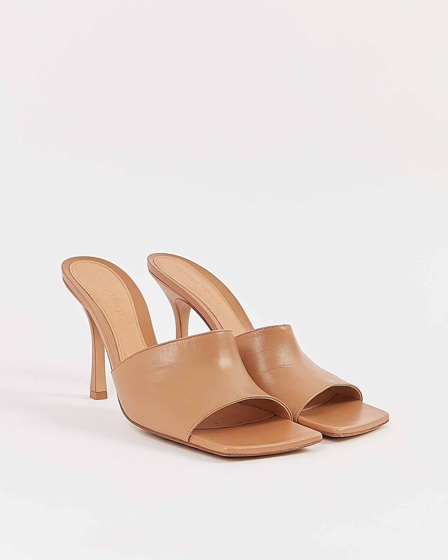 Bottega Veneta Nude Pelle Sandale Mule Talons - 41