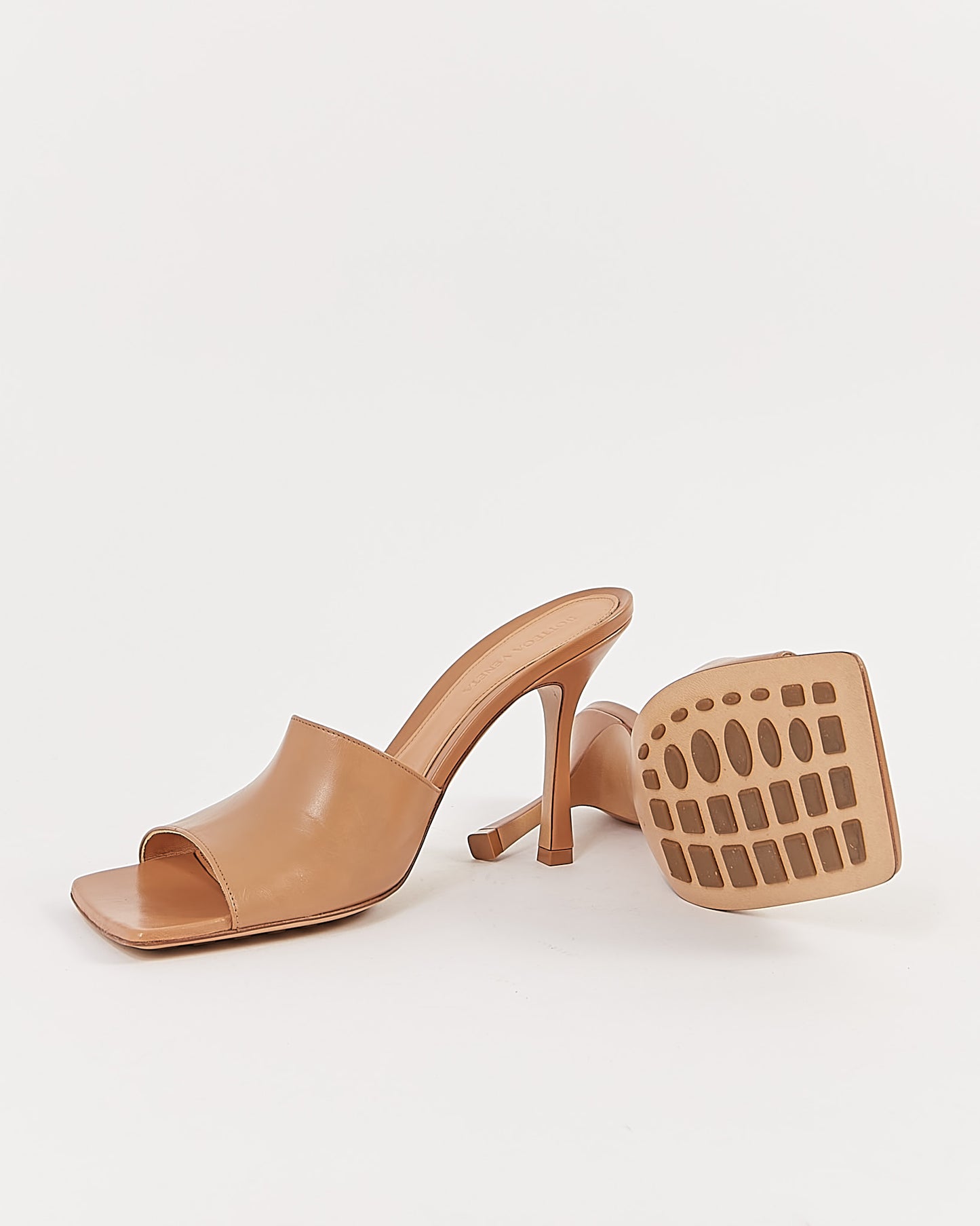 Bottega Veneta Nude Pelle Sandale Mule Talons - 41