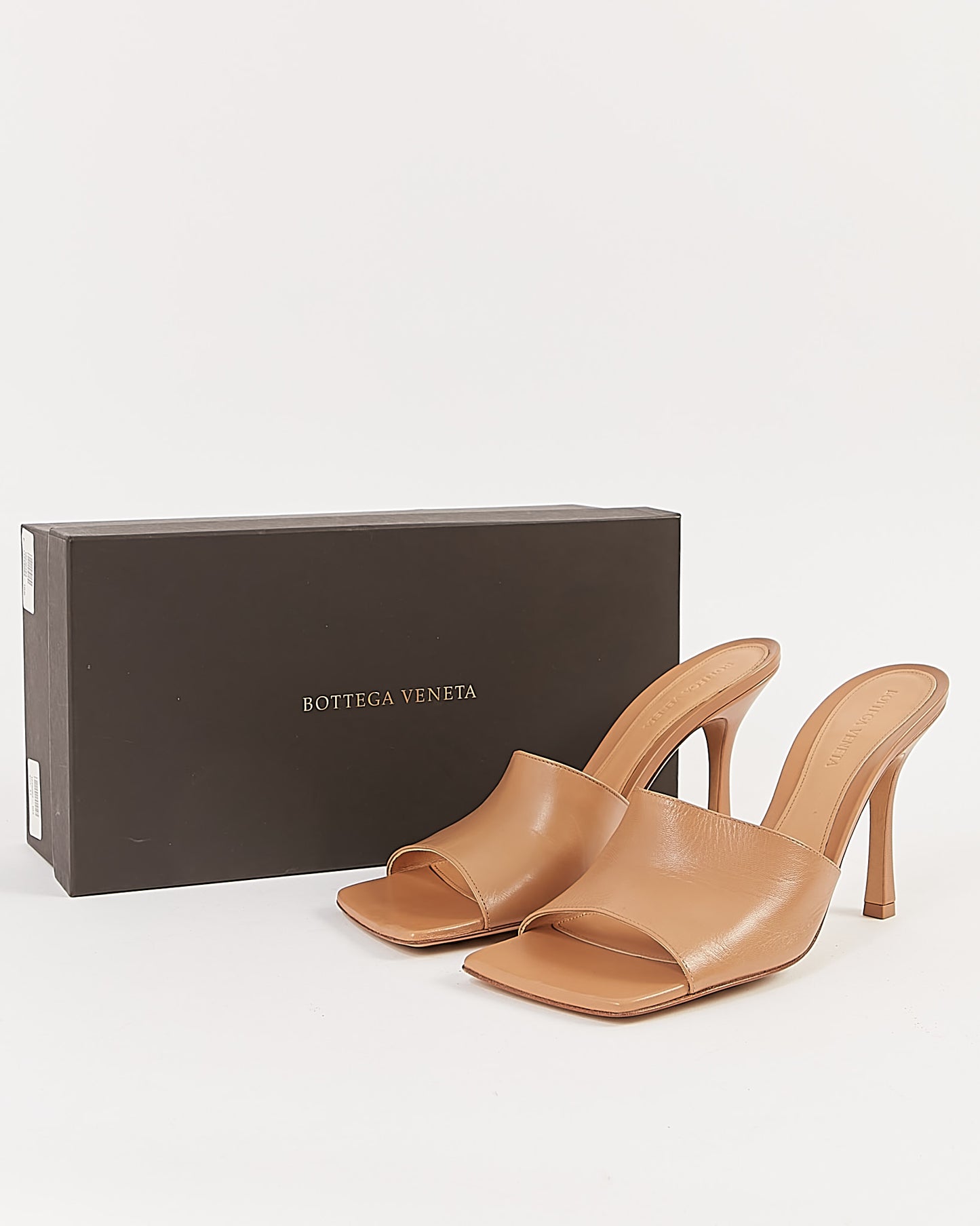 Bottega Veneta Nude Pelle Sandale Mule Talons - 41