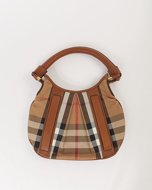 Burberry Brown Canvas Nova Check Shoulder Bag