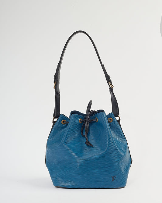 Louis Vuitton Blue/Black Epi Leather Petit Noe Bucket Bag