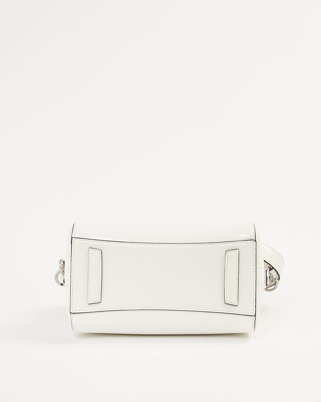 Mini sac Antigona en cuir verni blanc froissé Givenchy