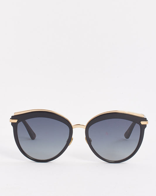 Dior Black/Gold/Tortoise WR 786 Cat Eye Sunglasses