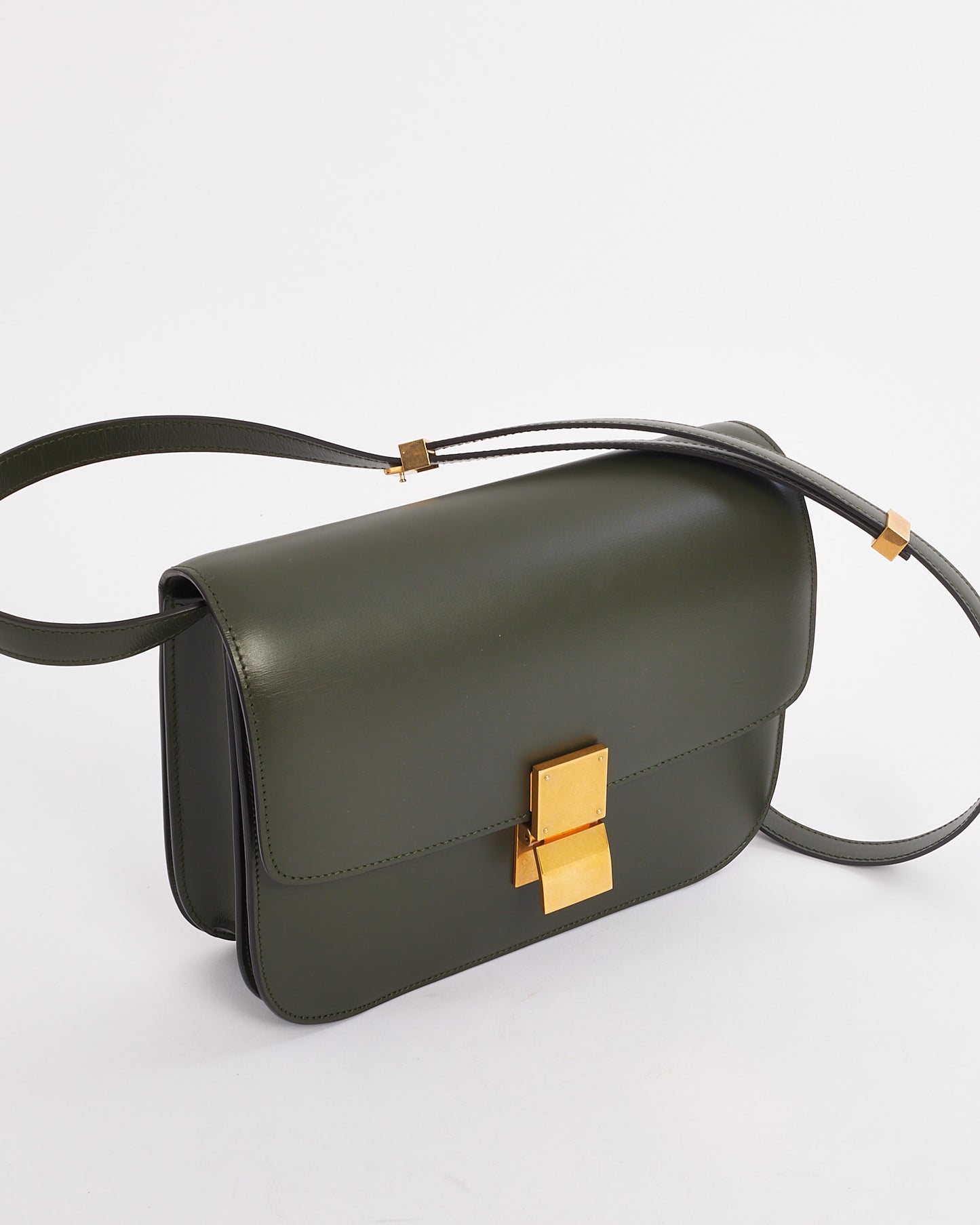 Celine Green Box Calfskin Leather Medium Box Bag