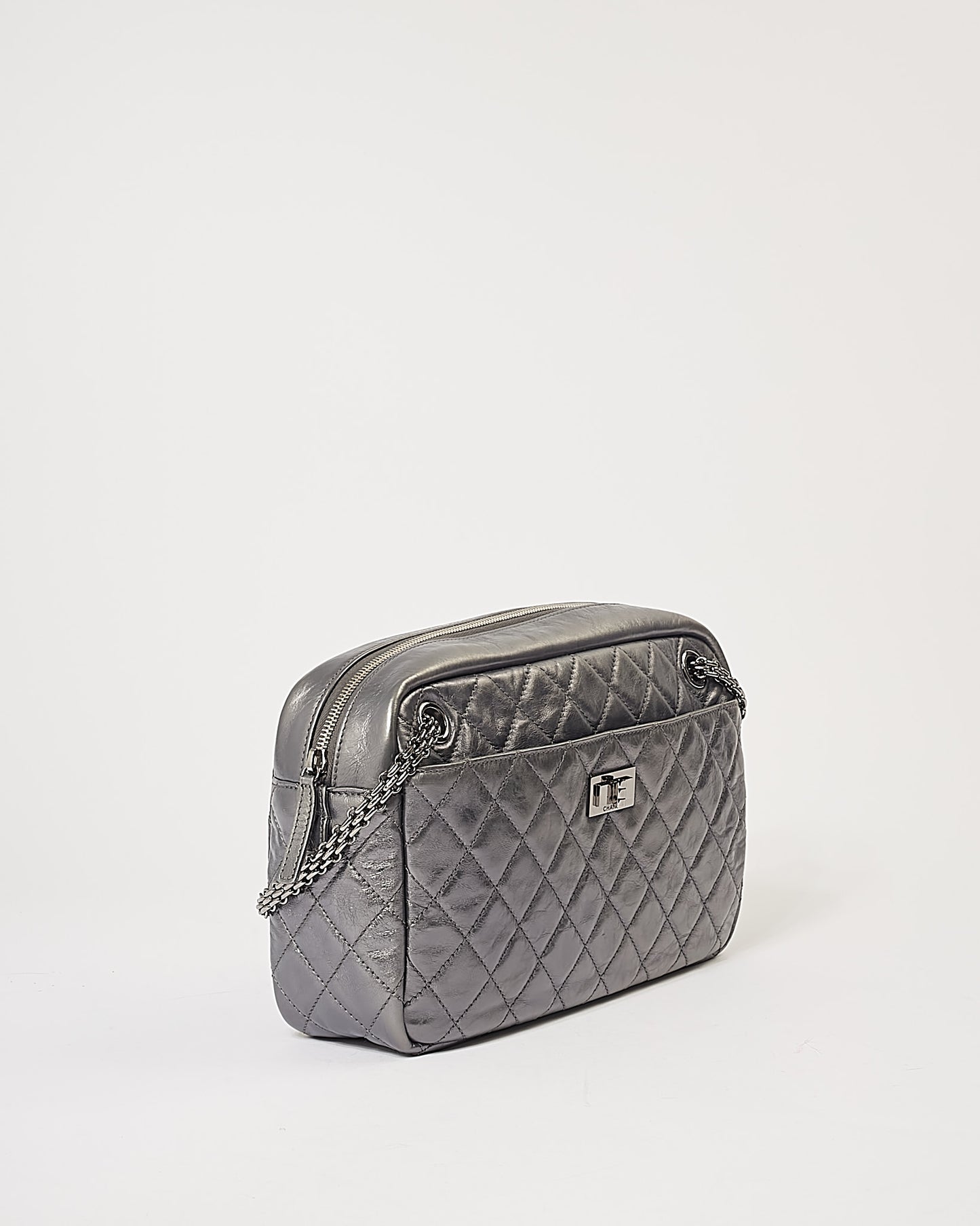 Chanel Dark Silver Leather Large Reissue Camera bag