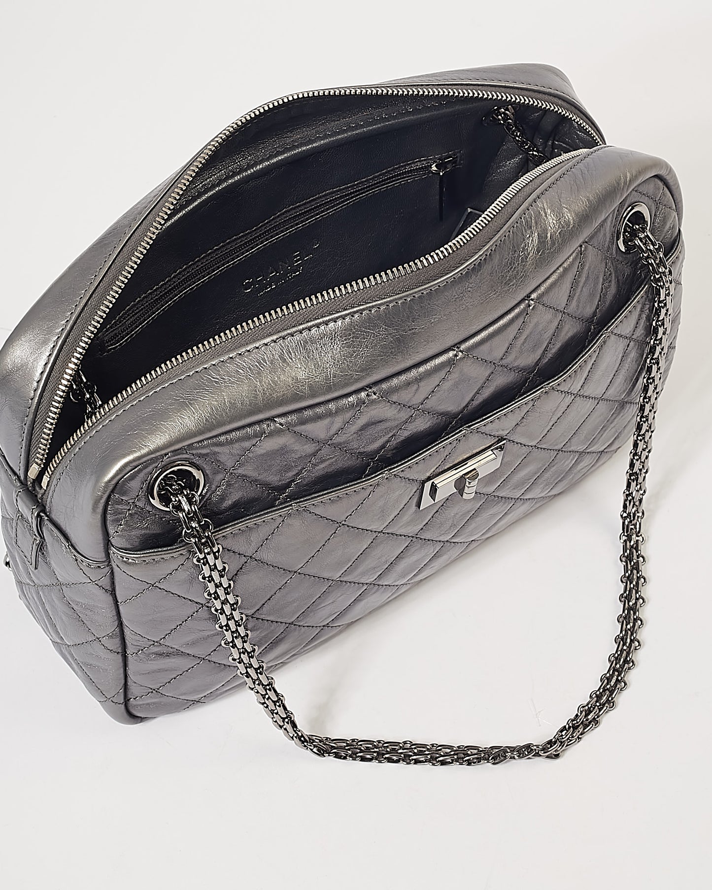 Chanel Dark Silver Leather Large Reissue Camera bag