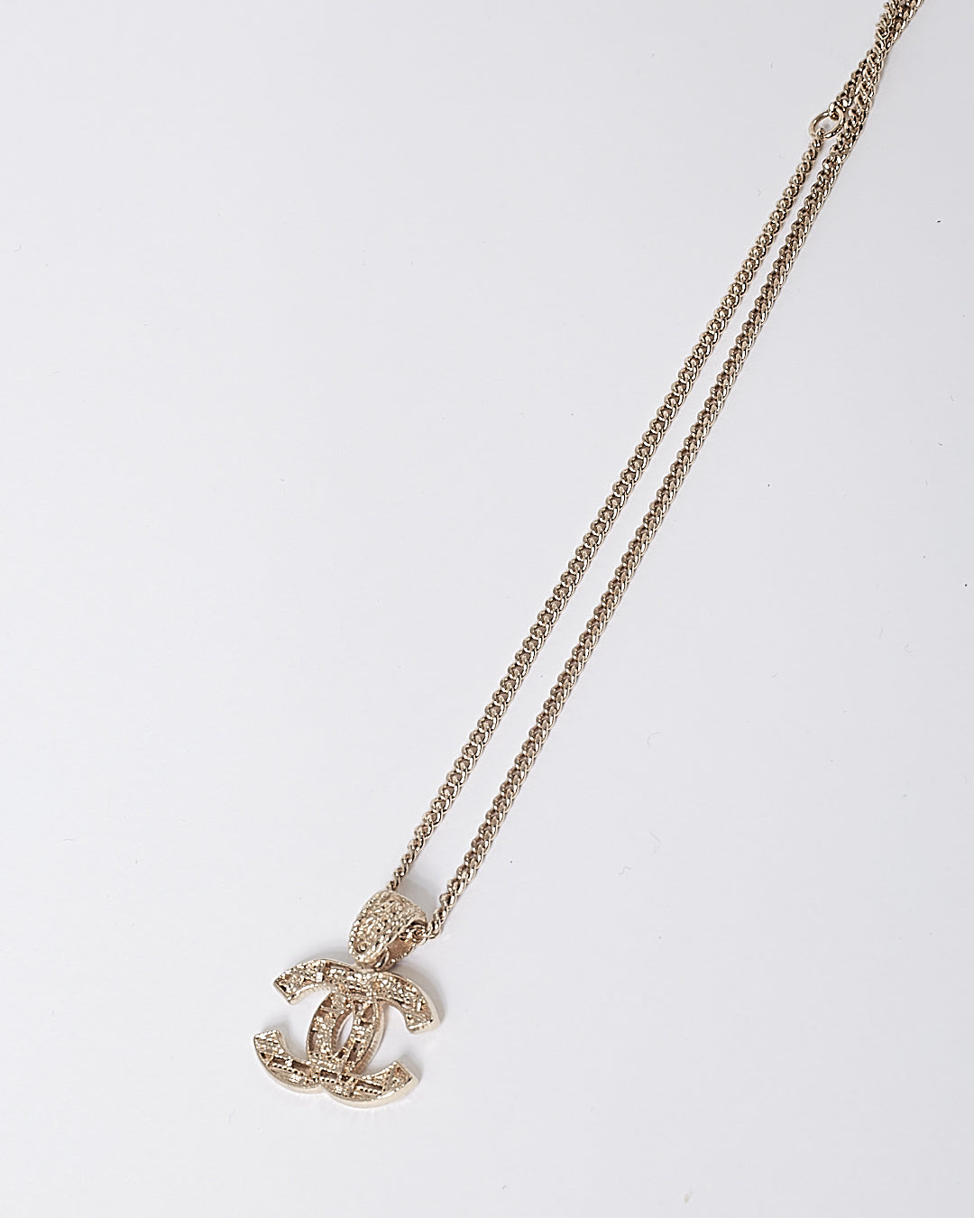 Chanel Gold Tone CC Interlocking Logo Necklace