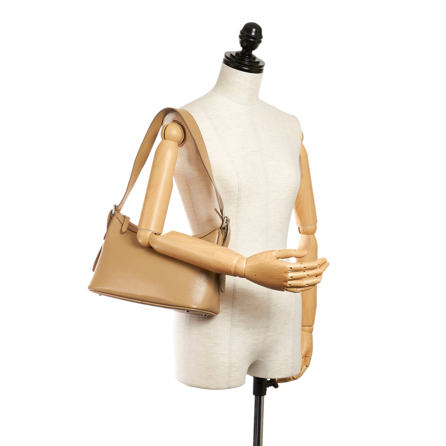 Leather Shoulder Bag-Burberry-Brown-Leather-Runway Catalog