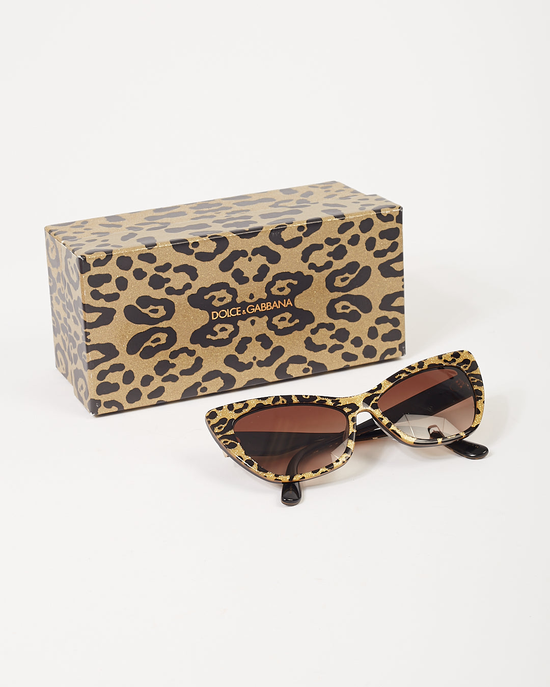 Dolce &amp; Gabbana DG4370 Lunettes de soleil œil de chat scintillantes léopard