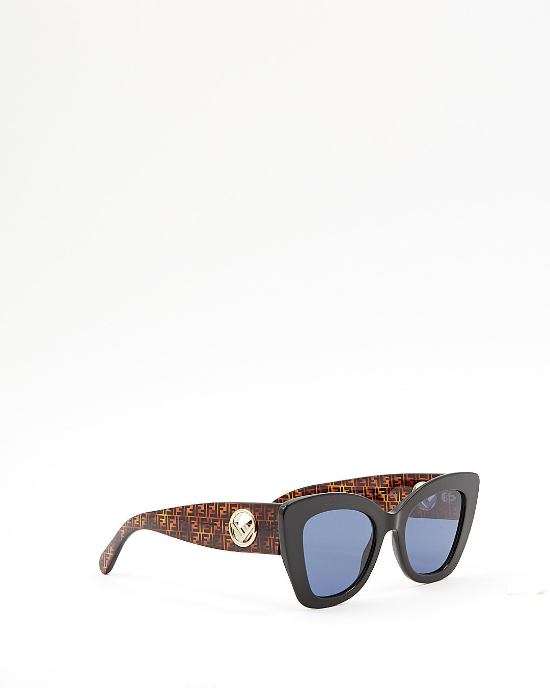 Fendi Noir/Marron FF0327/S Lunettes de soleil œil de chat à imprimé Zucca