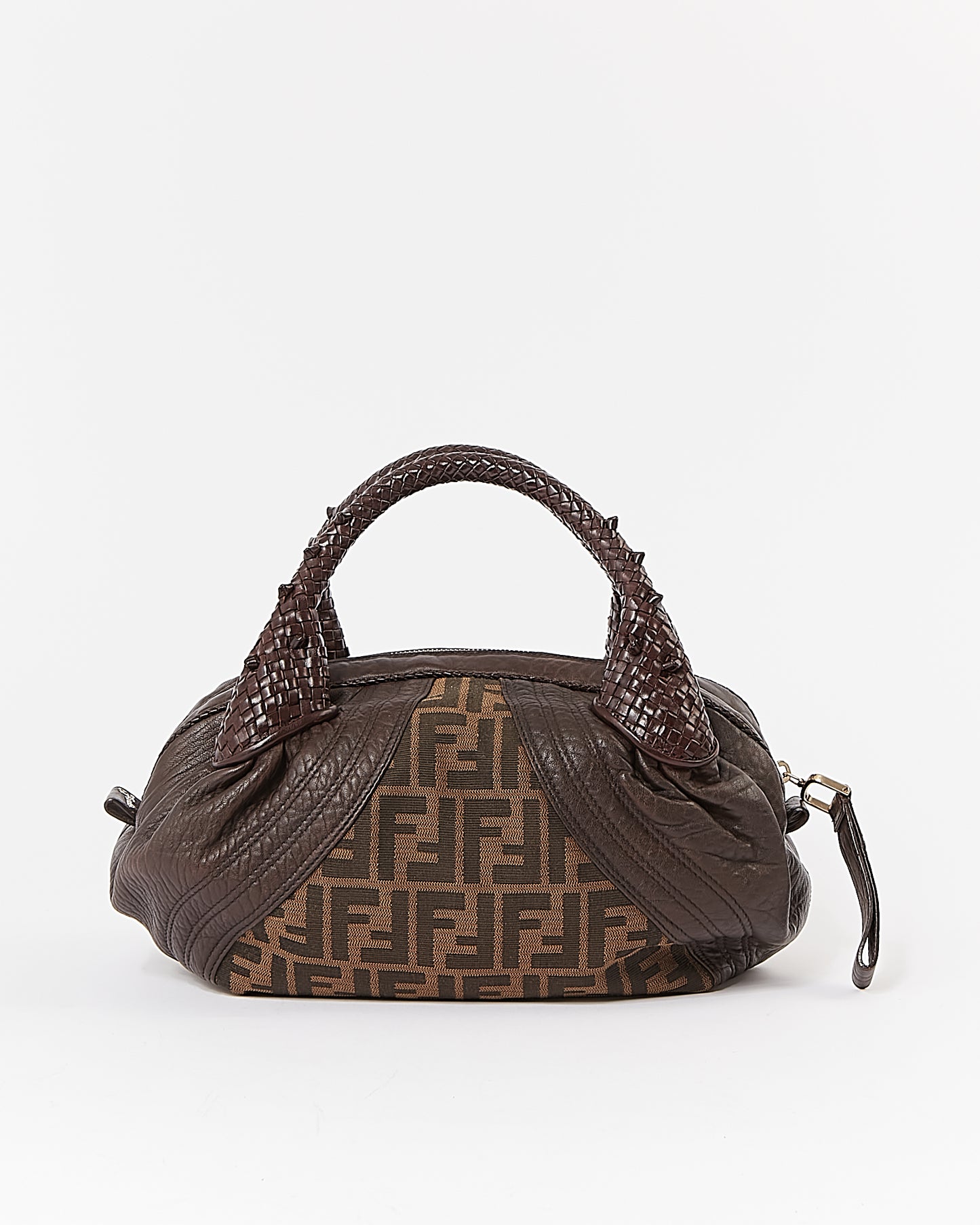 Sac espion pour bébé en toile et cuir imprimé Zucca marron Fendi