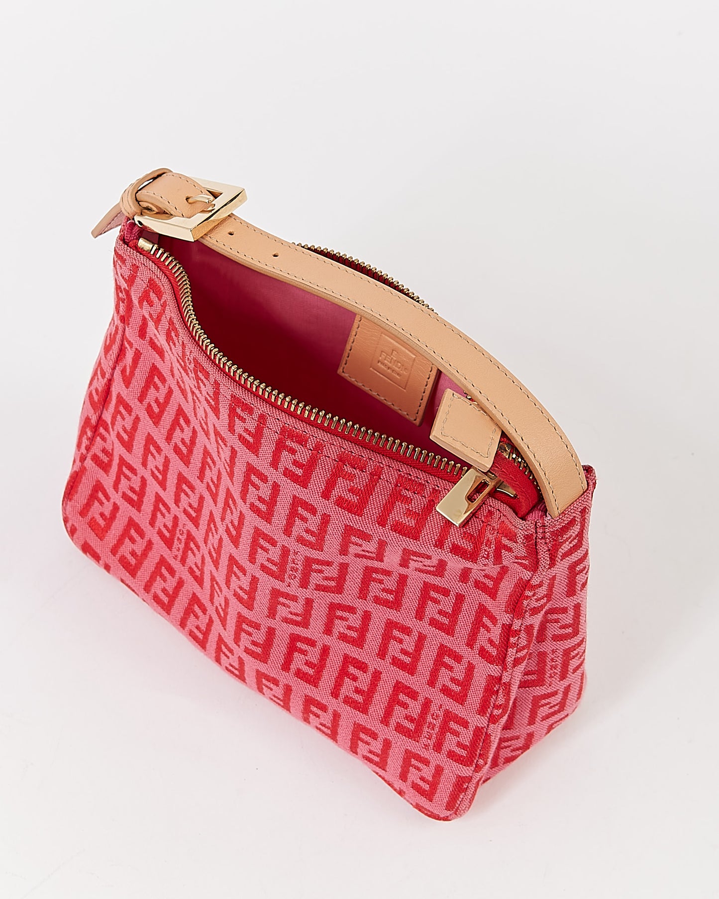 Sac pochette en toile Fend Zucchino rouge/rose