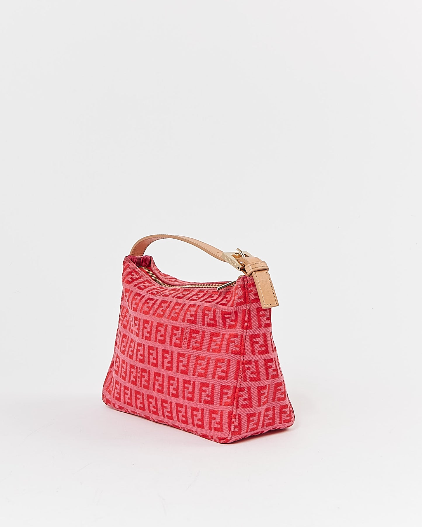 Sac pochette en toile Fend Zucchino rouge/rose