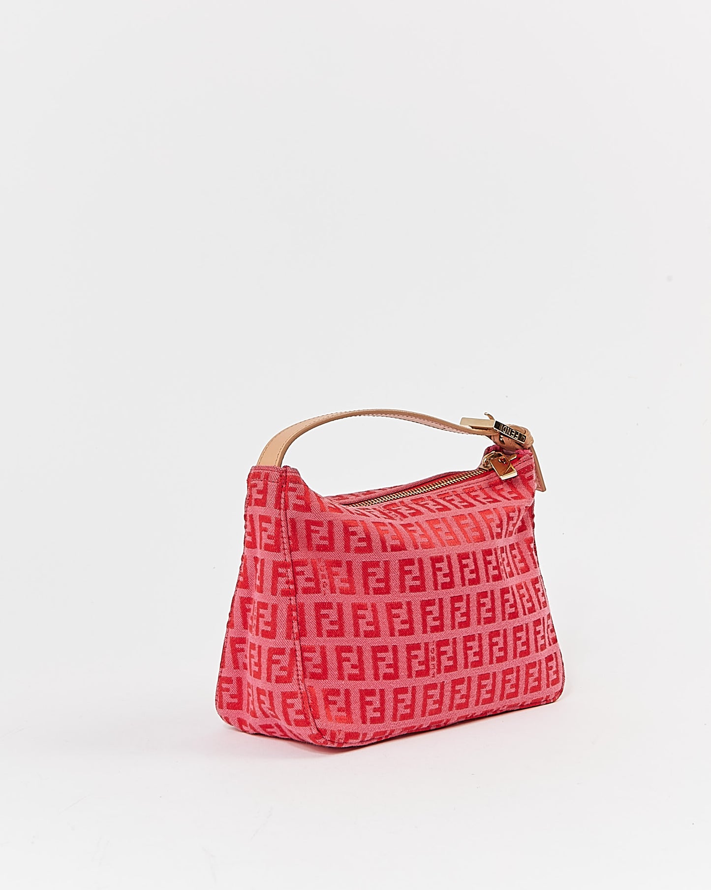 Sac pochette en toile Fend Zucchino rouge/rose