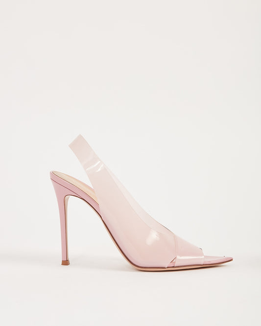 Gianvito Rossi Talons à bout ouvert et bride arrière rose - 39