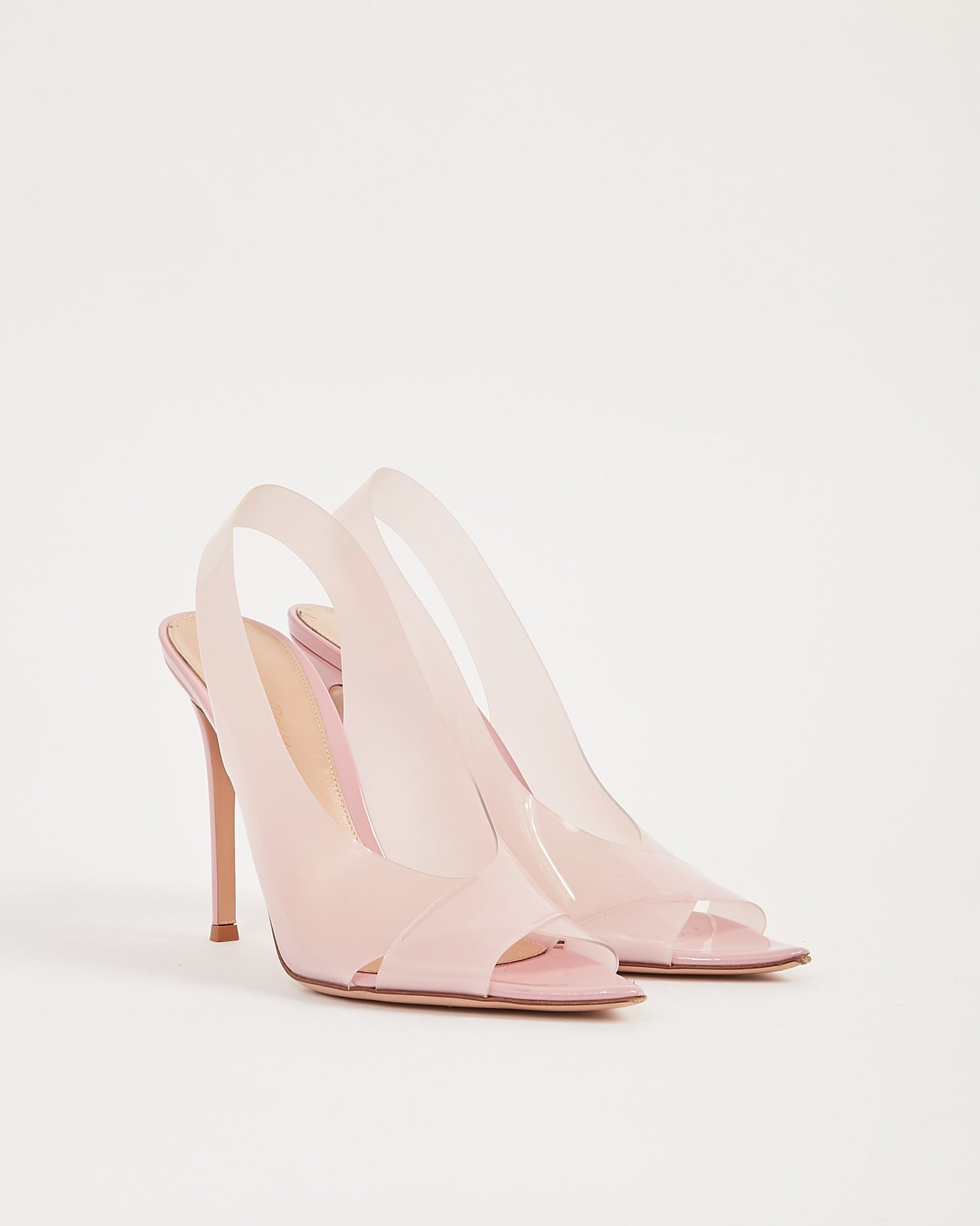 Gianvito Rossi Talons à bout ouvert et bride arrière rose - 39