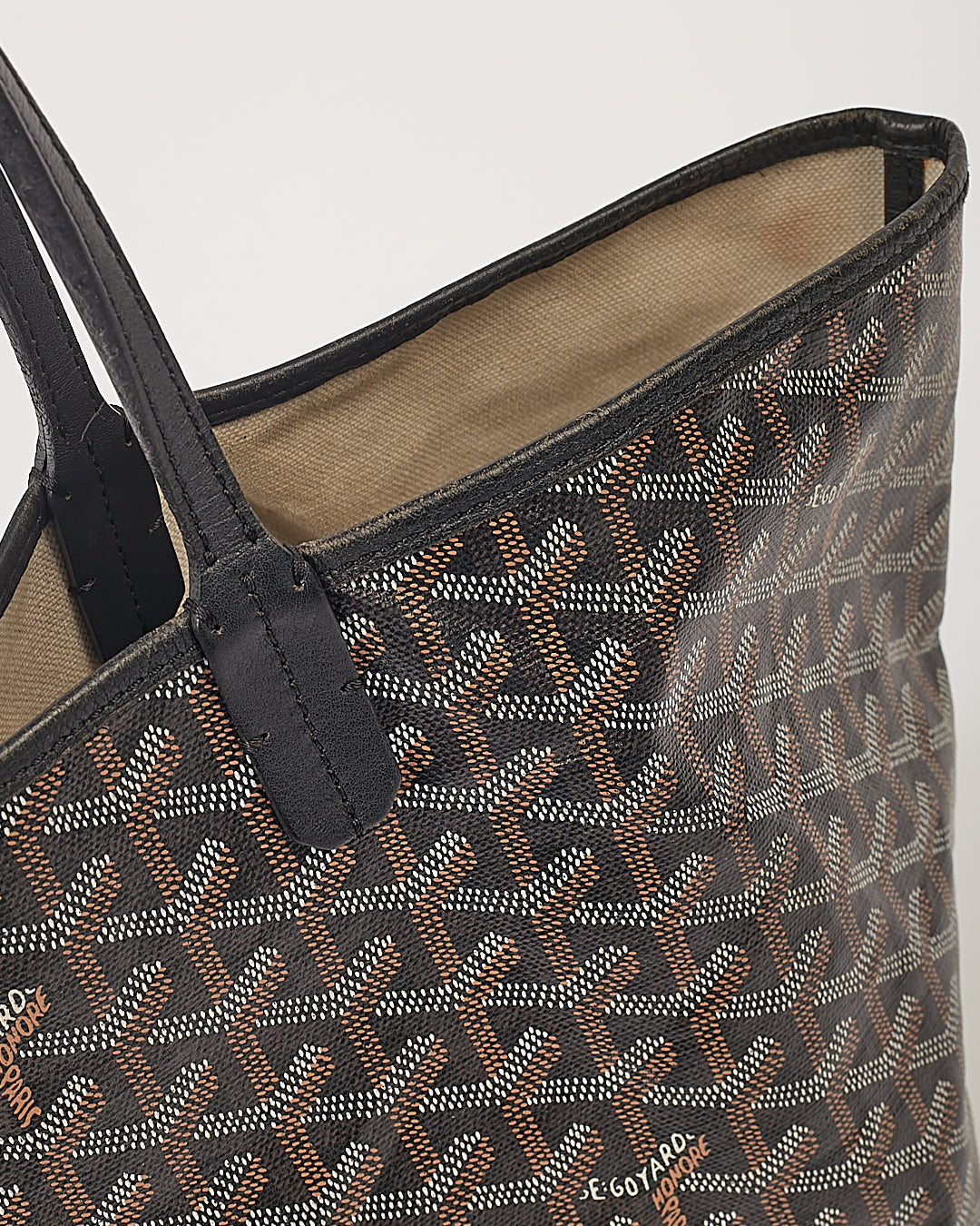 Goyard Black Goyardine St.Louis PM Tote Bag With Pouch