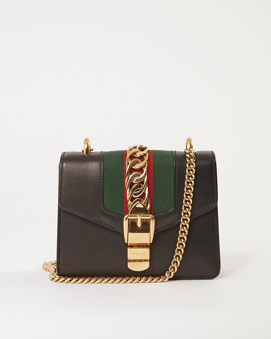 Gucci Mini sac à bandoulière Sylvie en cuir de veau noir