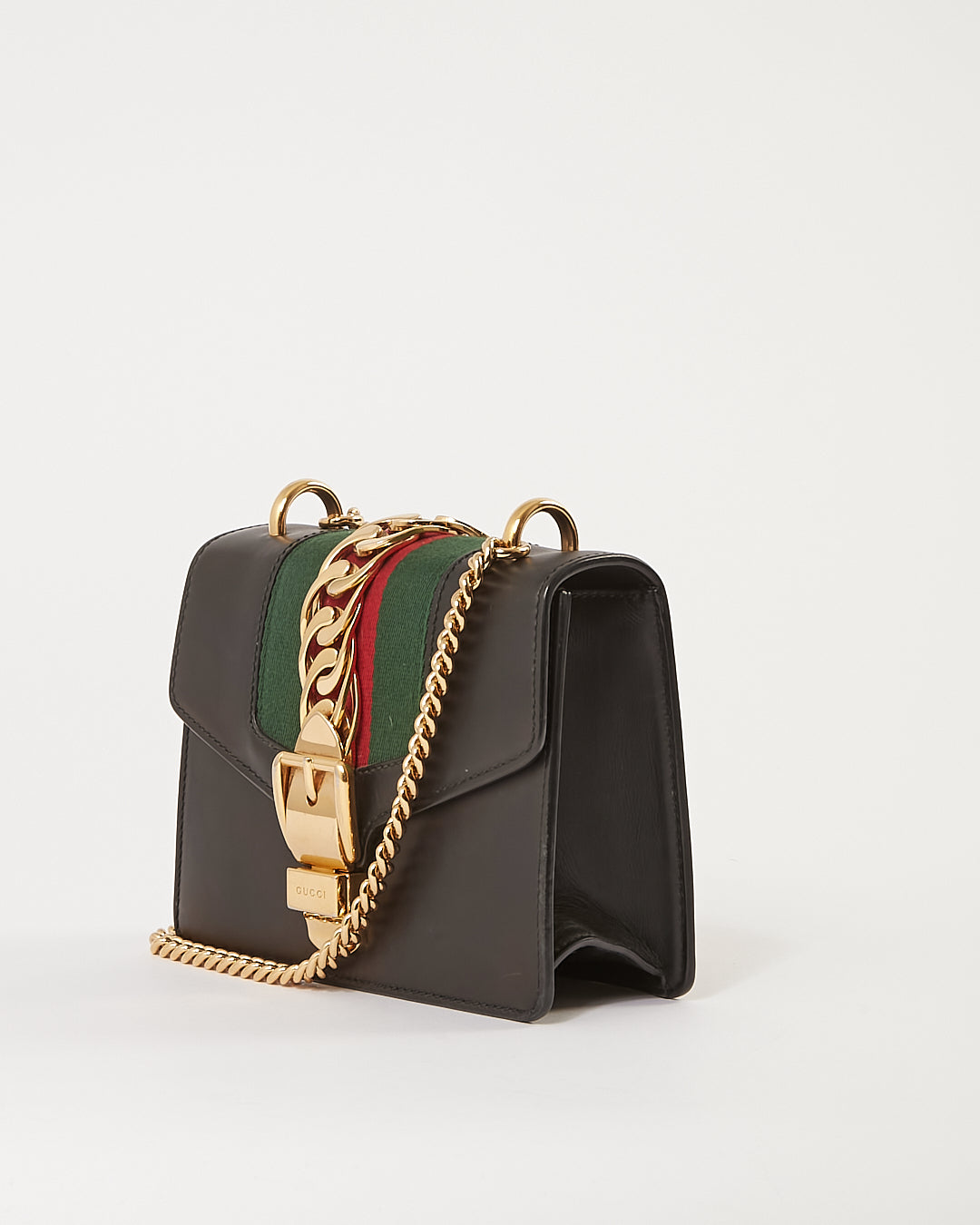 Gucci Mini sac à bandoulière Sylvie en cuir de veau noir