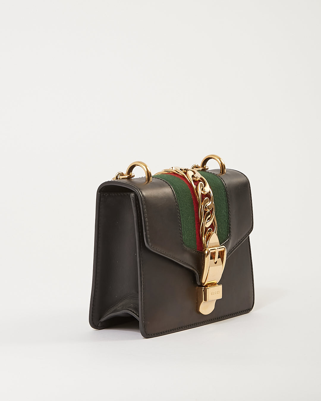 Gucci Mini sac à bandoulière Sylvie en cuir de veau noir