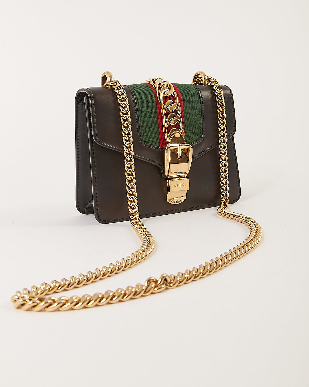 Gucci Mini sac à bandoulière Sylvie en cuir de veau noir