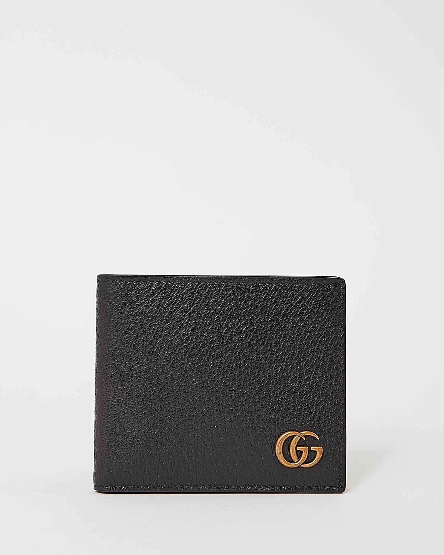 Gucci Black GG Marmont Double G Logo Bifold Wallet