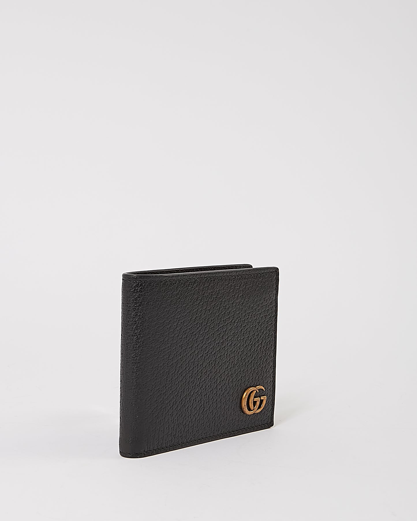 Gucci Black GG Marmont Double G Logo Bifold Wallet