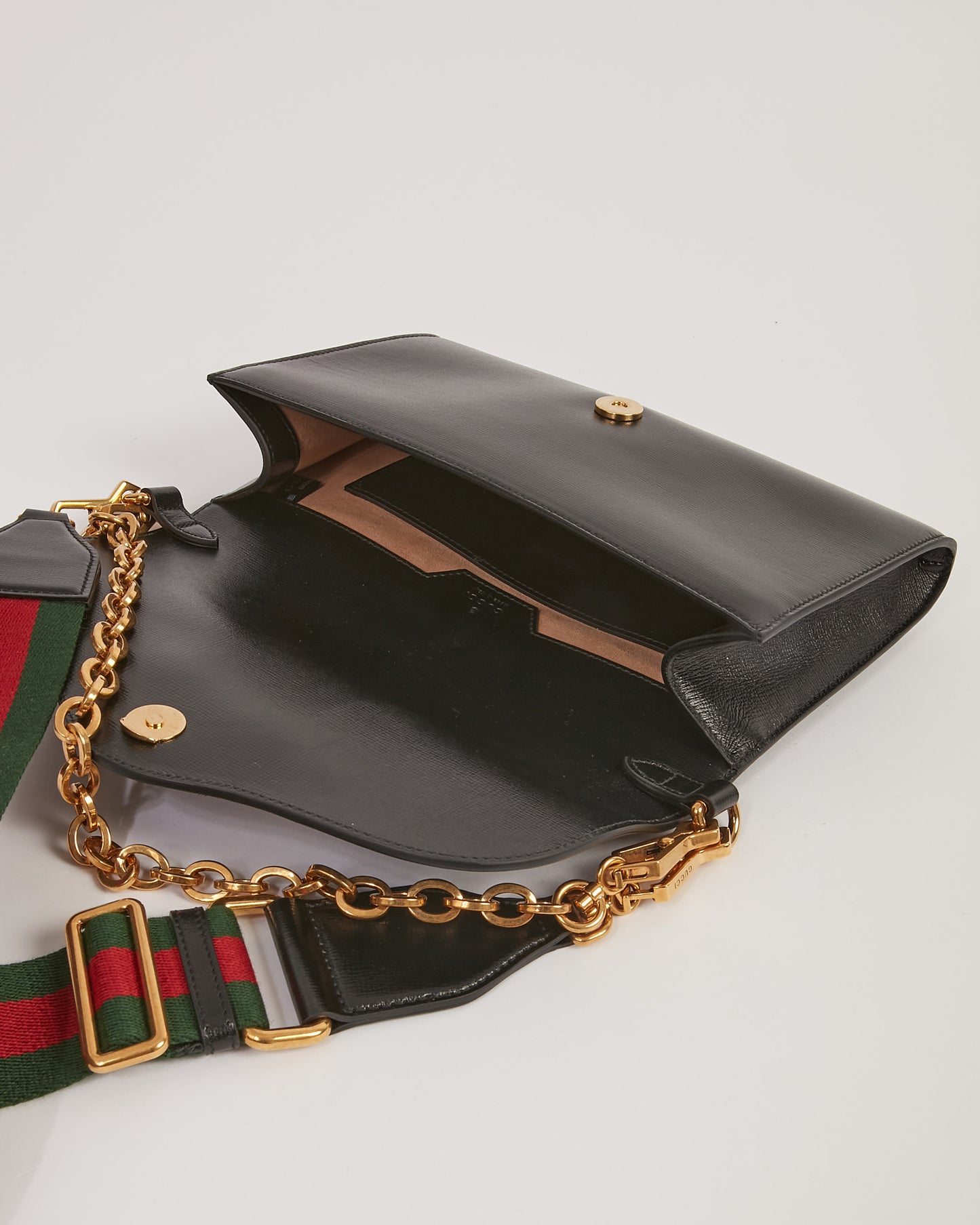 Gucci Petit sac à bandoulière en cuir noir 1955 Horsebit