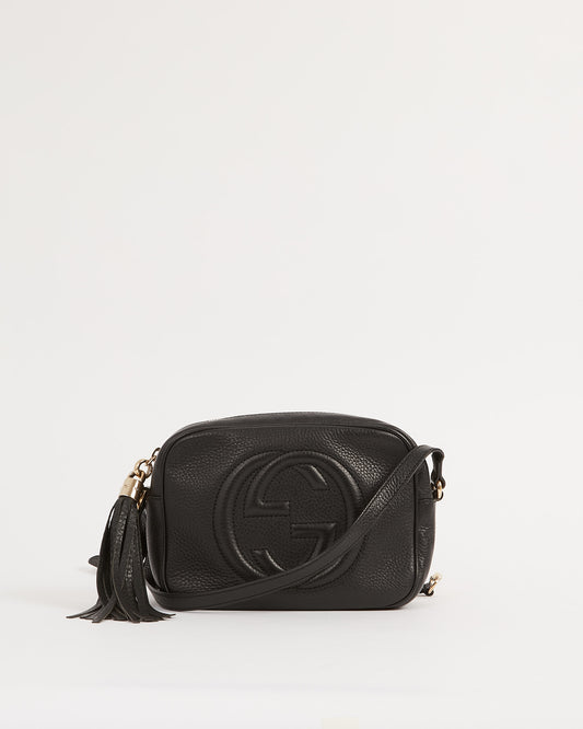 Sac à bandoulière Disco Soho en cuir grainé noir Gucci