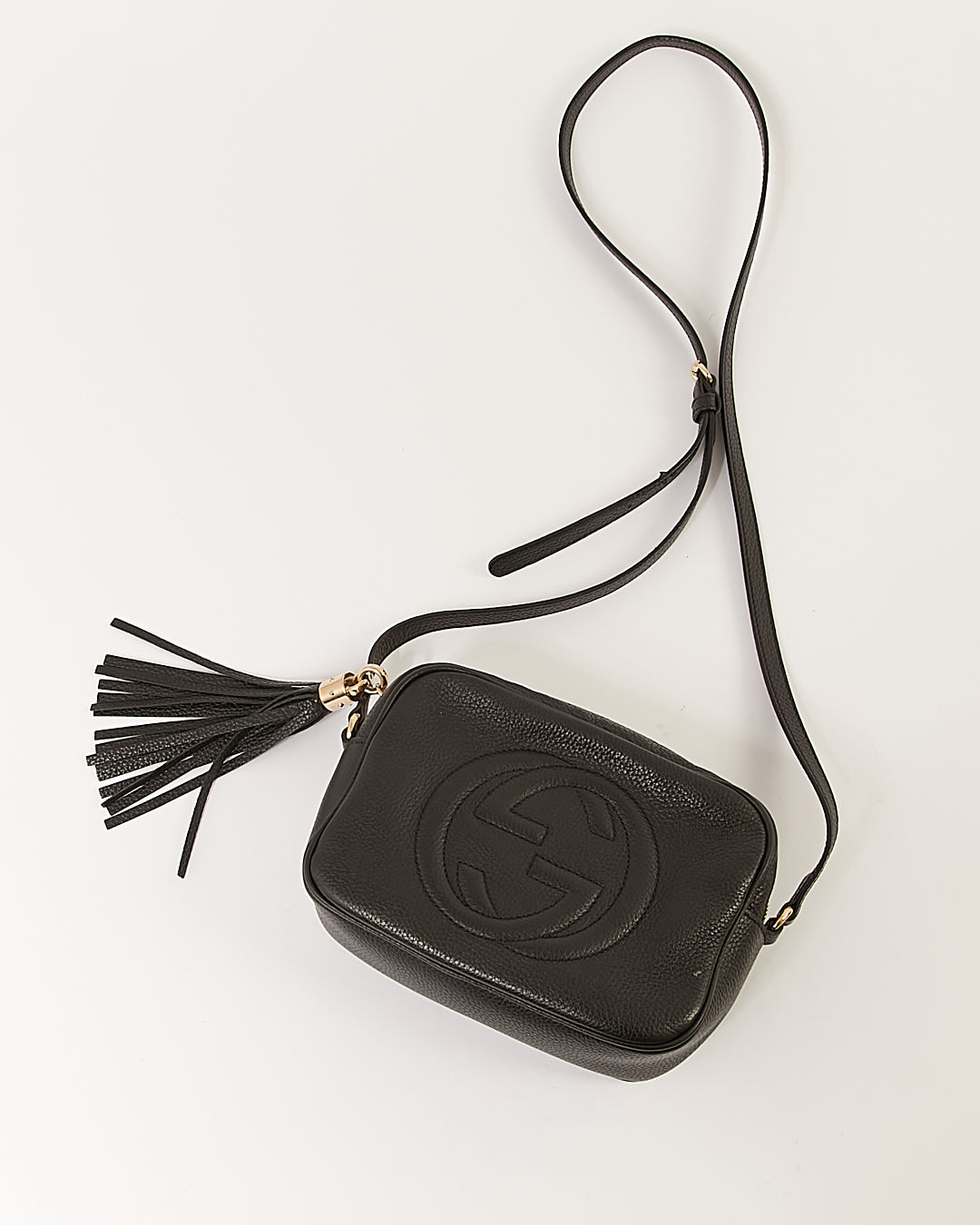 Sac à bandoulière Soho Disco en cuir grainé noir Gucci