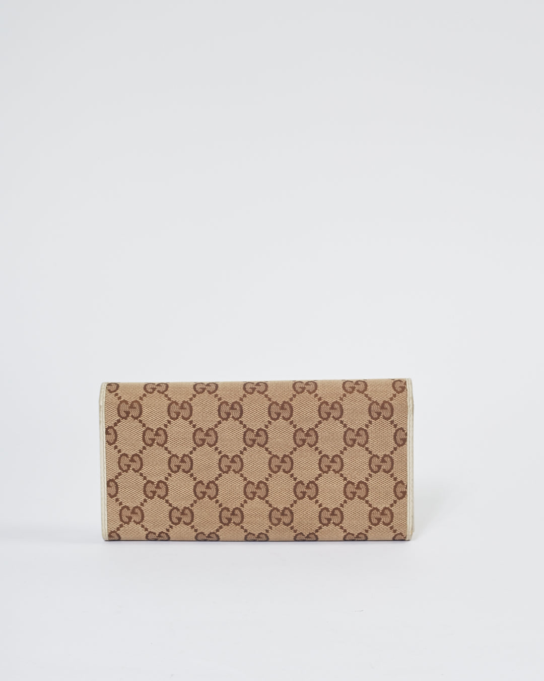 Portefeuille continental à rabat en toile GG marron Gucci