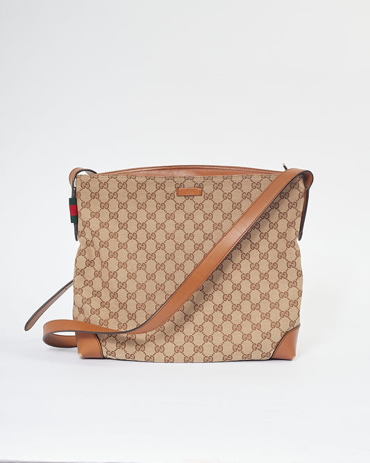 Gucci Brown GG Canvas Sherry Line Crossbody Bag