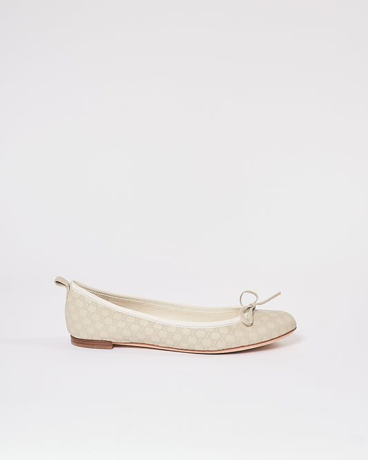 Gucci GG Leather Ballerina Flats - 39