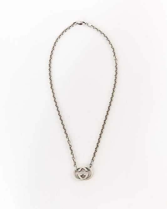 Collier à chaîne entrelacée en argent sterling Gucci GG